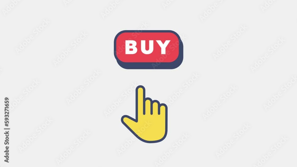 Hand cursor buy button animation Hand cursor buy button animation