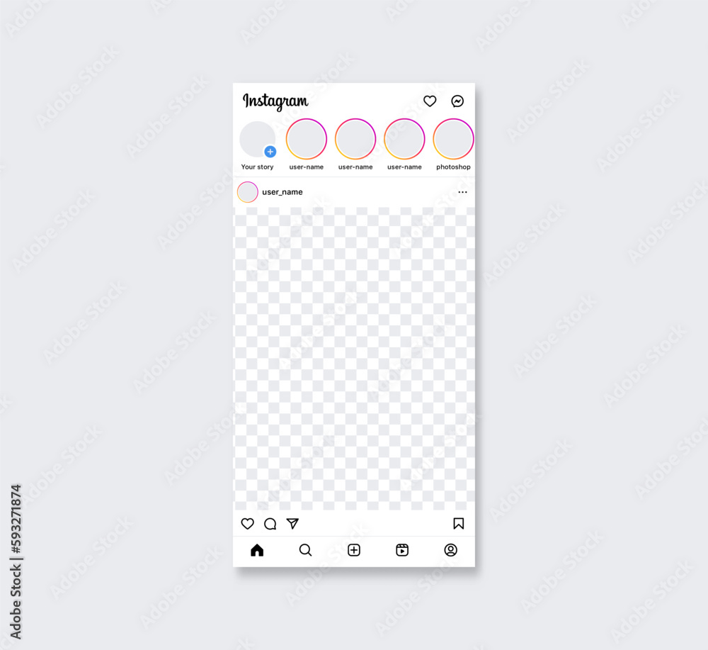 Instagram post mockup frame, social media mock up template. instagram