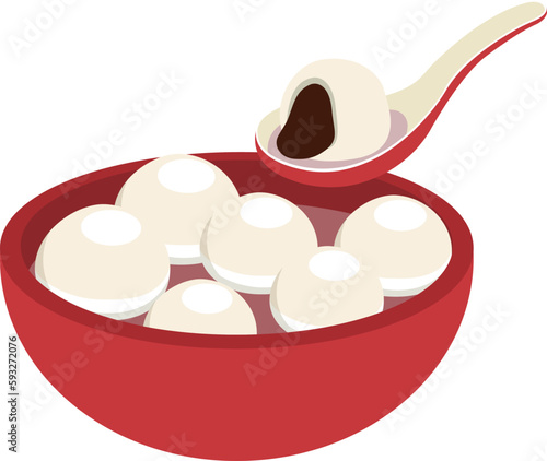 Sweet rice balls soup. Asian food for celebrating Chinese New Year's Eve, Mid-Autumn Festival or Lantern Festival