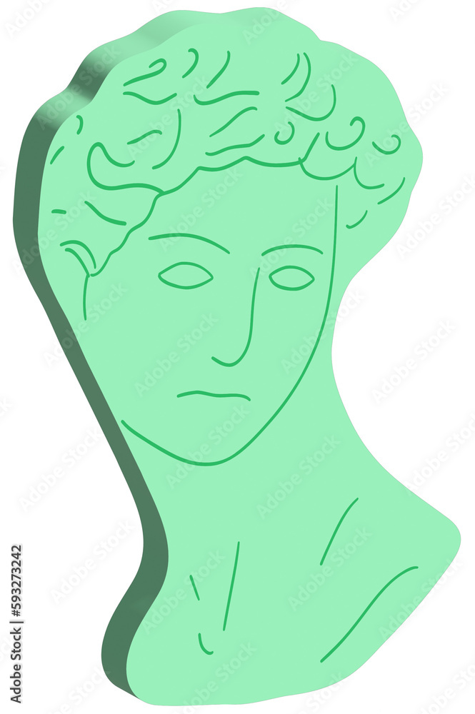 Naklejka premium 3d green Greek statue