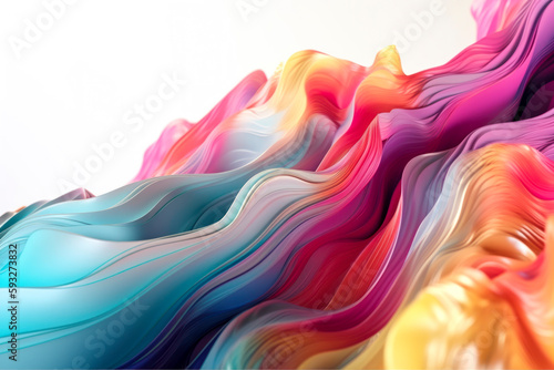 Abstract background with moving bright color streams  white background