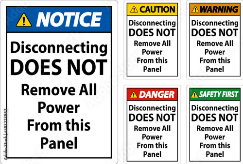 Warning Disconnecting Does Not Remove All Power From this Panel