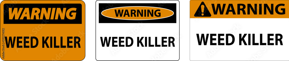 Warning Sign Weed Killer On White Background Warning Sign Weed Killer On White Background
