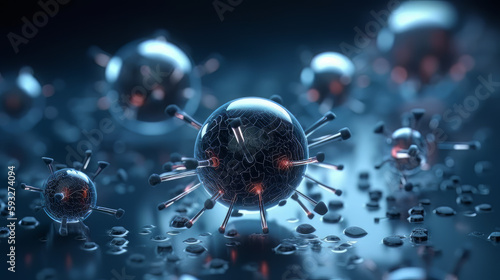 Close-up image of a man made virus
