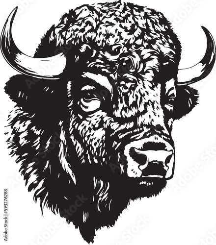 American bison, American bison head, Buffalo Vector illustration, SVG