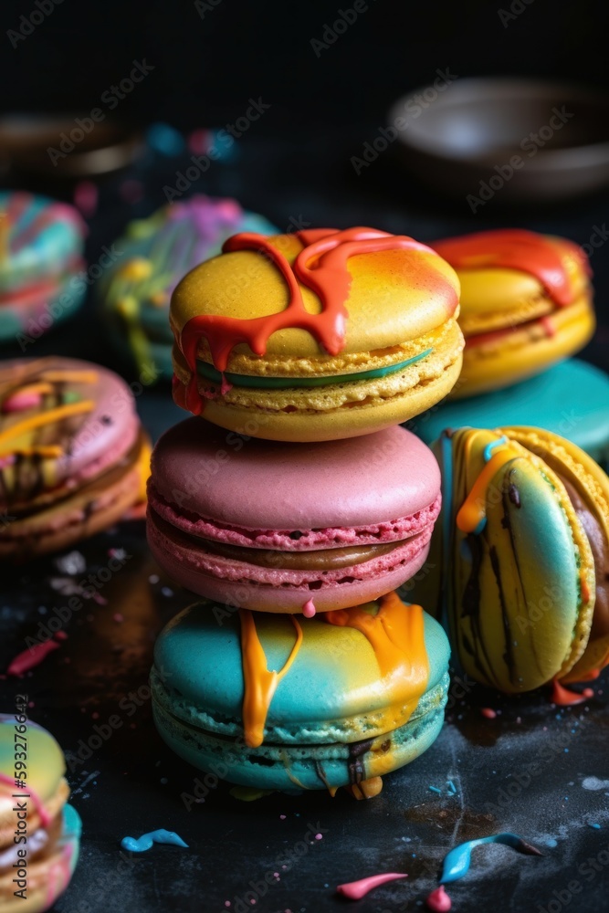 Colorful artsy macarons assortment