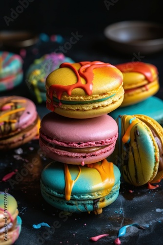 Colorful artsy macarons assortment