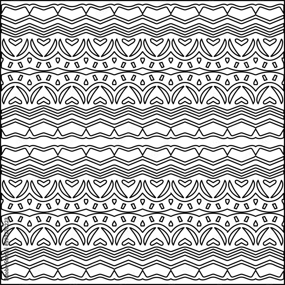 Stylish texture with figures from lines.Abstract geometric black and white pattern for web page, textures, card, poster, fabric, textile. Monochrome graphic repeating design. Stylish texture with figures from lines.Abstract geometric black and white pattern for web page, textures, card, poster, fabric, textile. Monochrome graphic repeating design.
