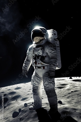 Astronaut Exploring the Moon - A Science-Fiction Odyssey into the Universe: Generative AI