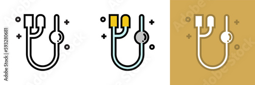 Medical Foley Catheter Icon, this icon represents a Foley catheter, typically used for draining urine from the bladder. 