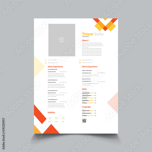 Professional Resume cv Layout template
