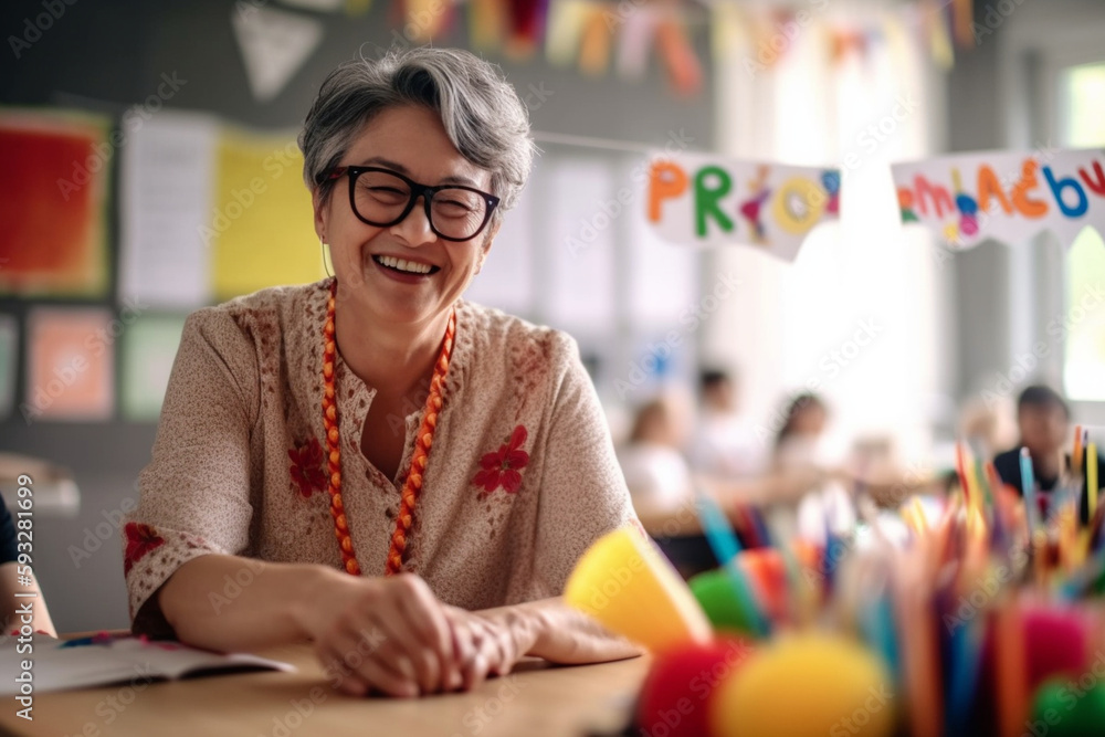 banner, A picture of a teacher celebrating cultural diversity and ...