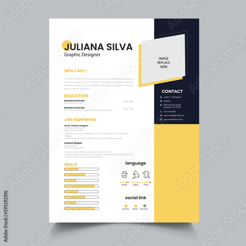 Professional Resume cv Layout template
