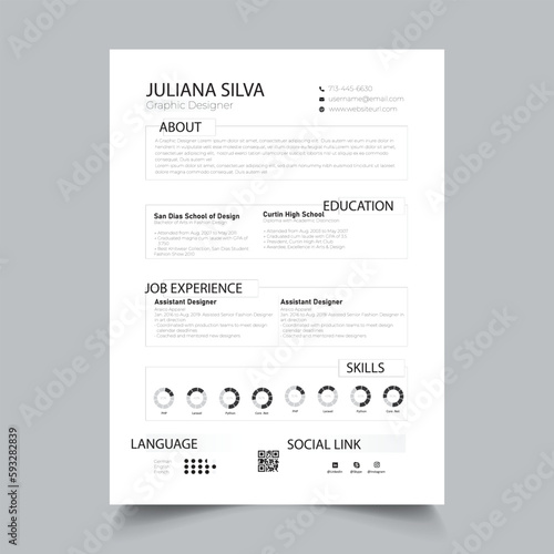 Professional Resume cv Layout template
