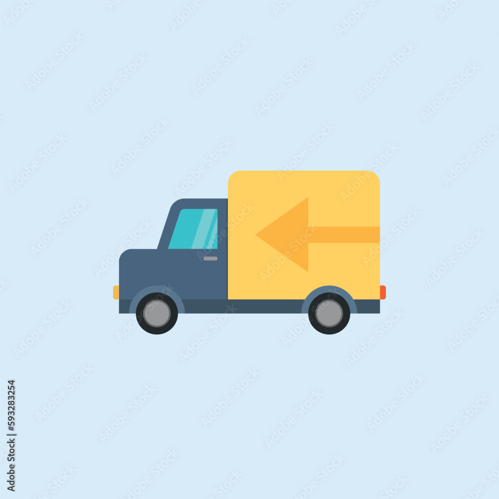 Vector illustration of icon transport, trucking, shipping, mail, package delivery.