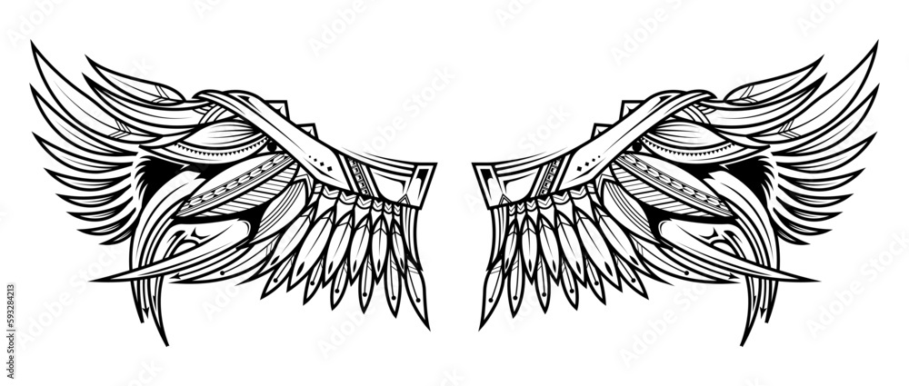Abstract Tattoo wings vector. Abstract Tattoo wings vector.