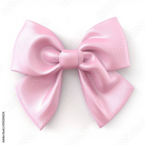 Pink Isolated bow. Illustration AI Generative.