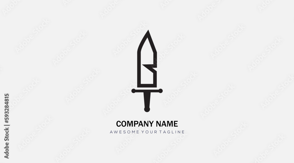 sword logo line icon sword logo line icon