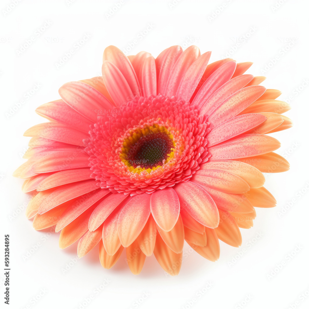 Gerbera flower isolated. Illustration AI Generative.