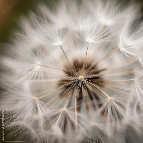 White dandelion flower. Illustration AI Generative