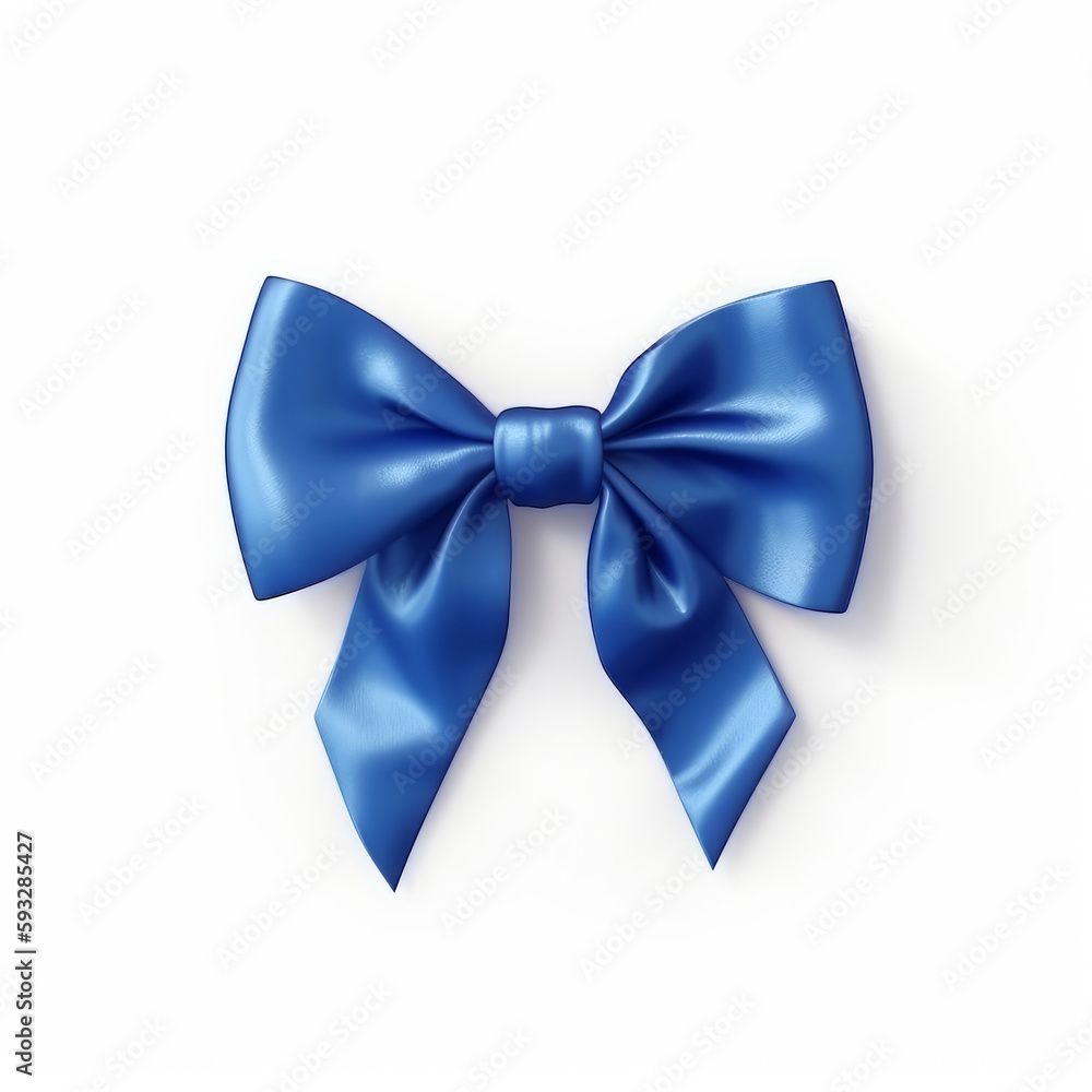 Blue isolated bow. Illustration AI Generative. Blue isolated bow. Illustration AI Generative.