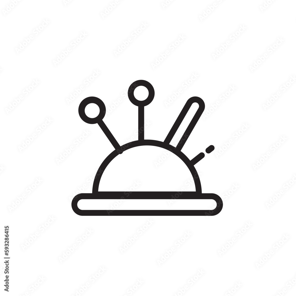 Fabric Needle Pillow Outline Icon Fabric Needle Pillow Outline Icon