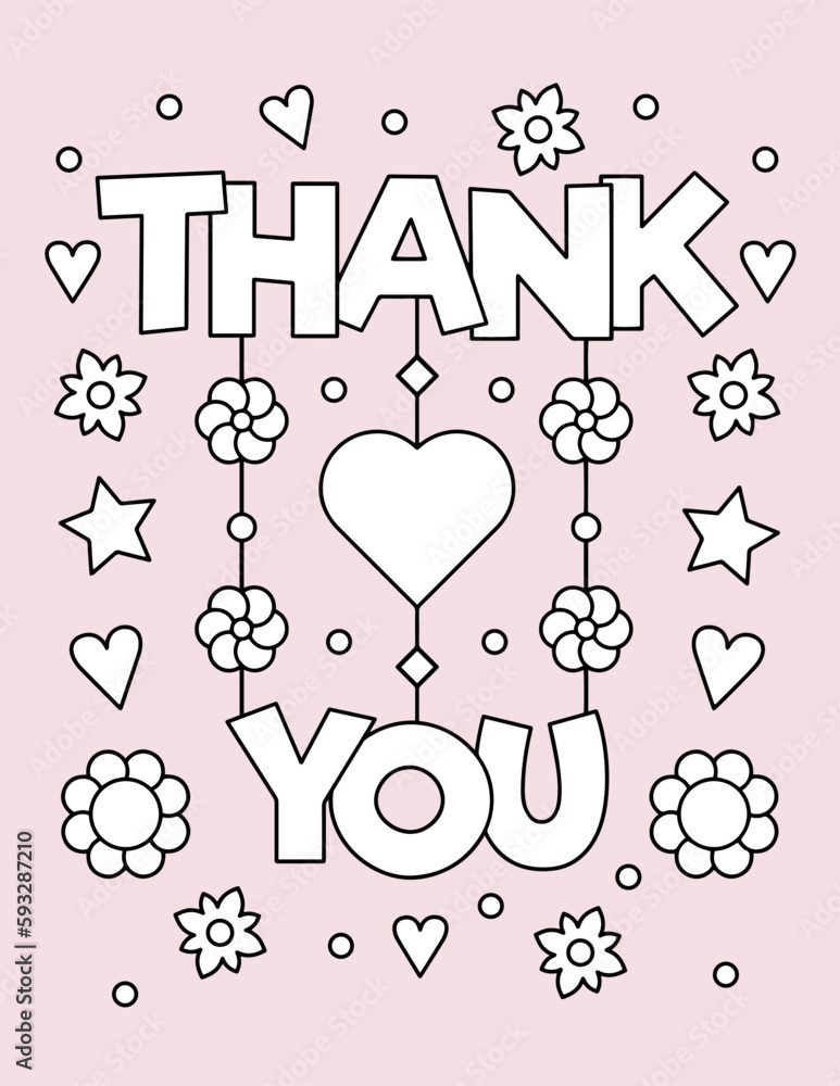 Mothers Day Coloring Page, Happy Mothers Day, Greeting Card Vector ...