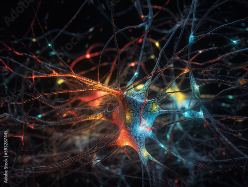 Neural connections in the brain as background concept for National Train Your Brain Day. Generative AI