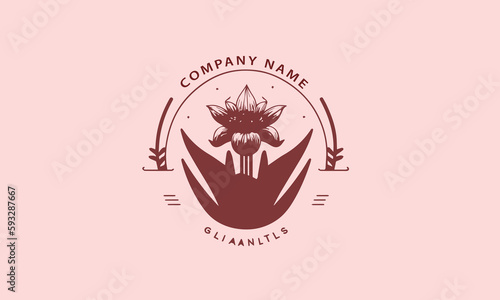 abstract floral wedding logo and symbol design 