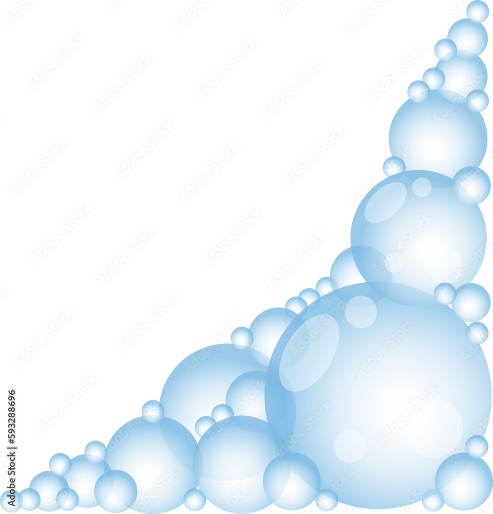 Cartoon soap foam with bubbles. Light blue suds of bath, shampoo, shaving, mousse. Cartoon soap foam with bubbles. Light blue suds of bath, shampoo, shaving, mousse.