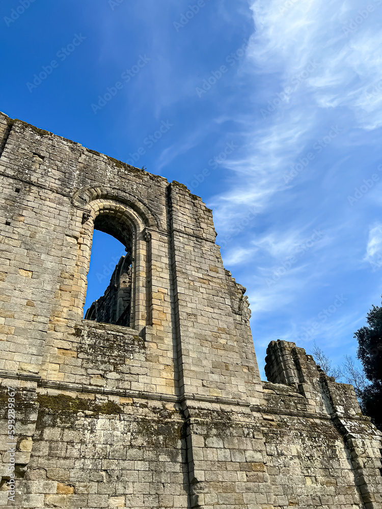 Buildwas Abbey Ruins. Selective focus 