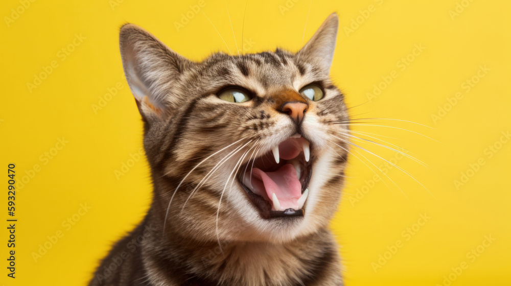 Cat portrait on vivid background. Illustration AI Generative Cat portrait on vivid background. Illustration AI Generative