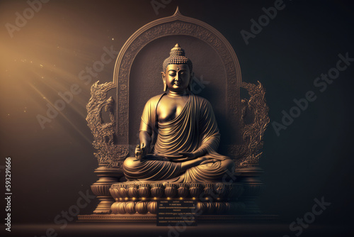 Buddha Purnima Holiday Background. Illustration AI Generative.