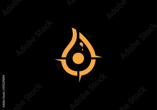 oil compas location guide logo symbol