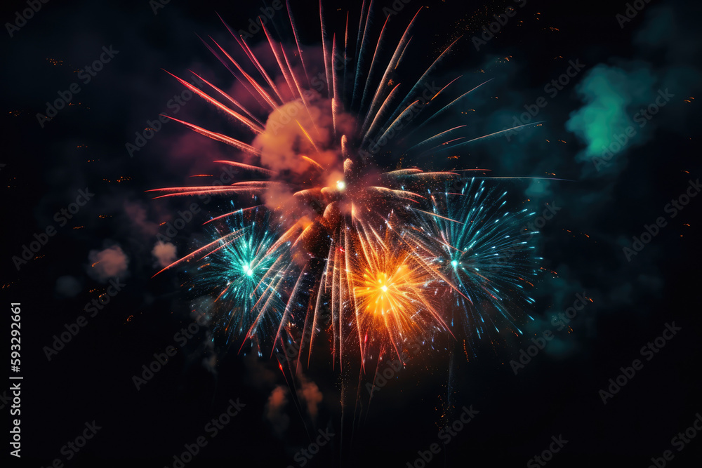 Colored powder explosion on black background. Freeze motion. Colored powder explosion on black background. Freeze motion.