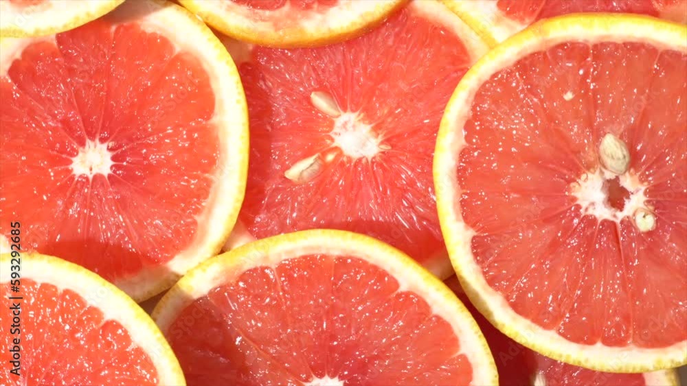 Grapefruit slices in 360 degree motion. Grapefruit slices in 360 degree motion.