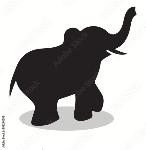 Elephant silhouettes and icons. Black flat color simple elegant Elephant animal vector and illustration.