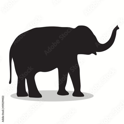 Elephant silhouettes and icons. Black flat color simple elegant Elephant animal vector and illustration.