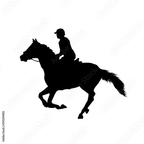  rider on a horse, rider and horse silhouette isolated
