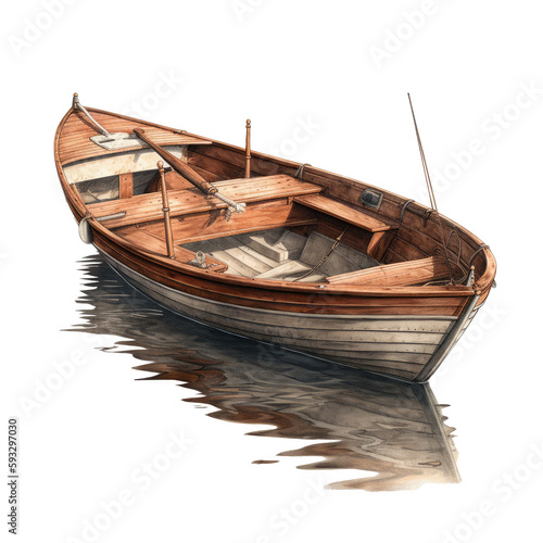vintage boat isolated on white