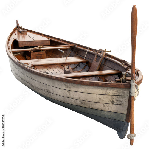 vintage boat isolated on white