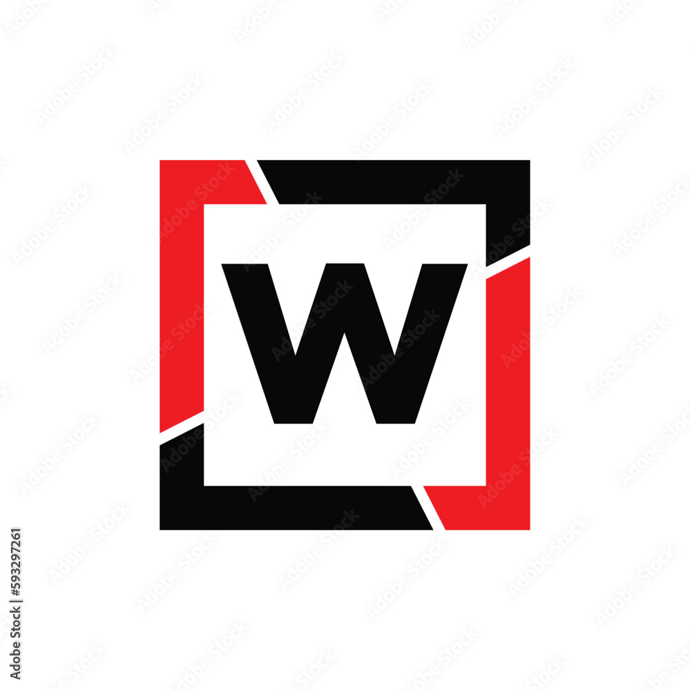 W company name monogram. W frame letter icon. W company name monogram. W frame letter icon.