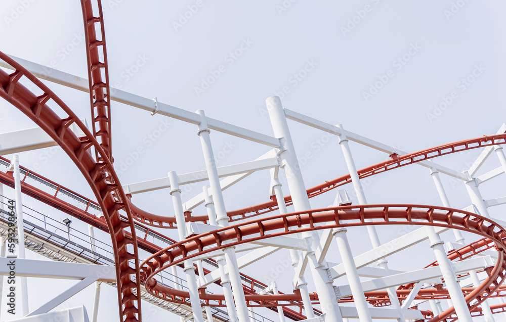 Large roller coaster details on the light background
