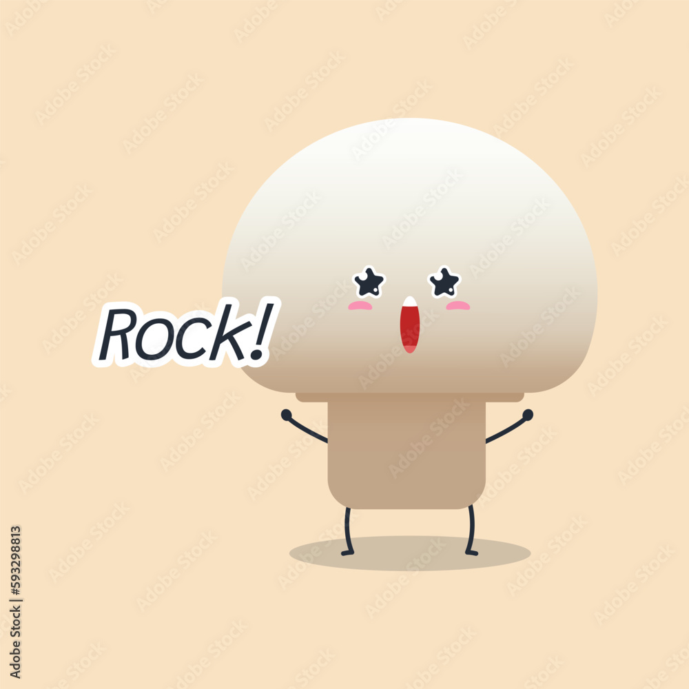 Cute cartoon mushroom character emoji and expression with pose Cute cartoon mushroom character emoji and expression with pose
