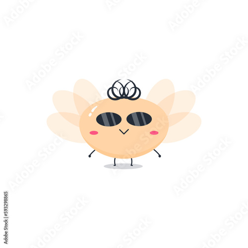 Cute cartoon termite character emoji and expression with pose