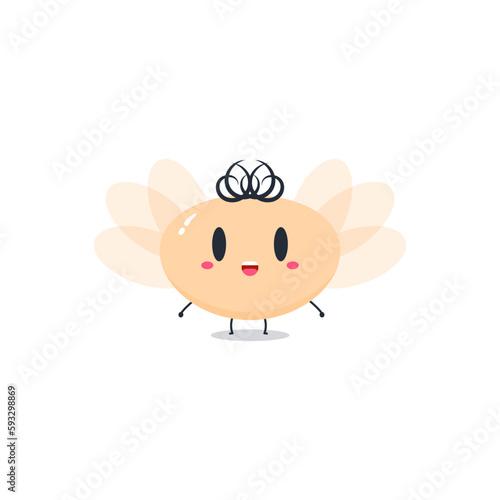 Cute cartoon termite character emoji and expression with pose