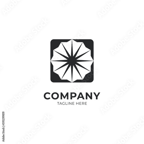 Arrow and Sun Vector Logo Emblem Template Design