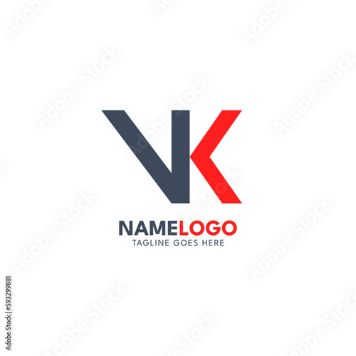 Free Download Initial V and K Logo Template - GFXLoad