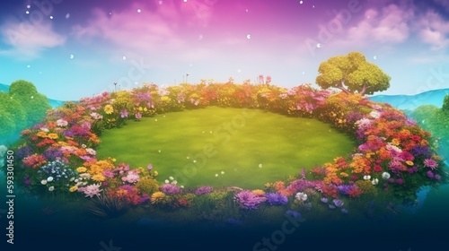 Enchanted Landscape - Fantasy Garden Background with Copy Space