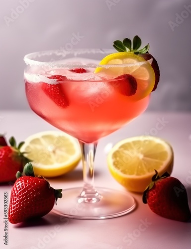 Strawberry and lemon drink, marguerita style
